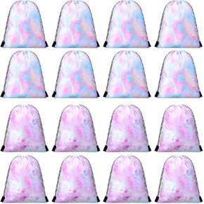 Boao 16 PCS Party Favor Favor Admonstring Bags Pastel Blue Pink Tie Dye Gift Goodie Candy Favors Facs for Birthday Form