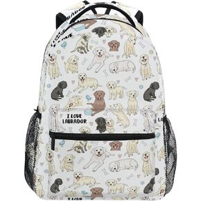 Labrador Cute Dogs Backpack School Book Bag Lightweight Laptop Backpack for Boys Girls Kids