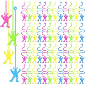 Leitee 60 Pack Easter Sticky Hands Toys Rabbit Stretchy Toys Bunny Sticky Hands Game Easter Egg Fillers for boy Girl Party Favors Gifts