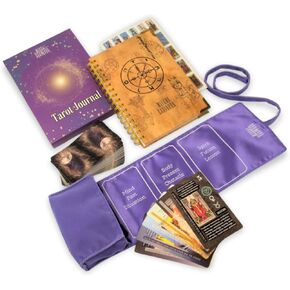 مجموعة التعلم الساحرة Cauldron Tarot للمبتدئين: بطاقات التعلم للمبتدئين ، حامل الساتان ومجلة التارو للتخطيط الروحية (الأرجواني) in Kuwait