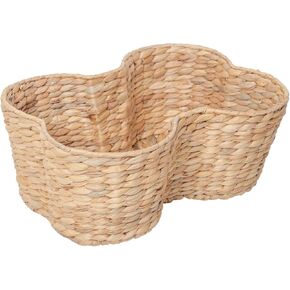 jjsqylan water Hyacinth Dog Dog Basket ، سلة تخزين لعبة الكلب على شكل عظم ، صندوق منظم ألعاب الحيوانات الأليفة ، مصنوع يدويًا 16 "× 13" × 7 "
