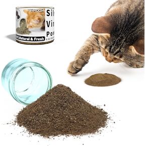 Silvervine Powder for Cats - 100% Natural Catnip Alternative, 45g (1.58oz), 5 Resealable Pouches, Safe for All Cat Ages, Matatabi Gall Fruit Powder