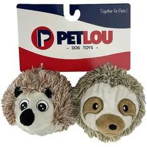 Pet Lou ez speceaky ball twin pack ، القنفذ والكسل ، قطره 4 بوصات ، بني ، أفخم ، ألعاب وألواح الحيوانات الأليفة