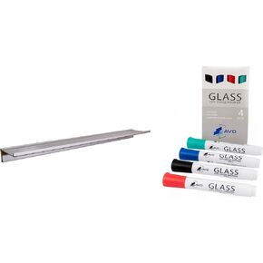Magnetic Marker Tray for Dry-Erase Boards + Set of Large Marker Pens