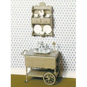 Melody Jane Chrysnbon Dollhouse Teacart Trolley & Shelf Furniture Kit Kit F-160