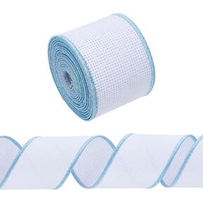 FREEBLOSS 2M Blank Cross Stitch Fabric Roll Colored Embroidery Edged Cross Stitch Cloth Embroidery Fabric for Embroidery Decoration Canvas Blank Bookmarks Fabrics 14 Count