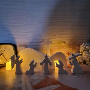 Easter Resurrection Scene Set Silicone Molds Empty Tomb Easter Scene Cross Jesus Nativity Silicone Molds for Easter Decor, Religious Gifts