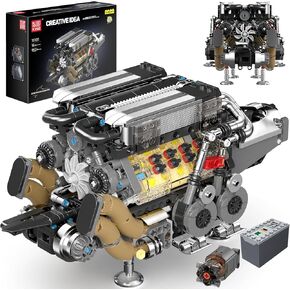 Mould King W16 Engine Toys Building Sets, Model Engine Kit for Adults, V8 Mini Engine Scale Model with Motor, 10131 STEM DIY Building Kits That Works, Blocks for Adults Boys Kids Aged 14+(952 Pieces)