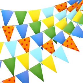 Oudain 5 Pcs Party Supplies Pre Strung Anime Birthday Banner Cartoon Happy Birthday Decorations Pennant Banner 7 Stars Themed Party Decoration Supplies