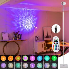 مصباح Sunset LED LED LED موجة المحيطات ثلاثية الأبعاد مع Remote ، 16 لونًا من الضوء الليلي 720 درجة ، وأربعة وضع مع قابس أمريكي قياسي ، وضوء ليلي للأرضيات الحديثة لغرفة النوم (أبيض مزدوج)