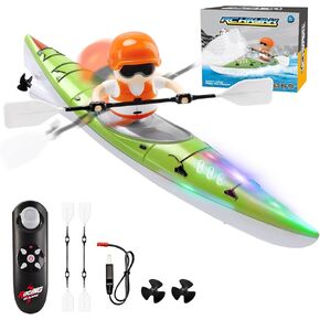 Remote Control Boat for Kids 6-12: Rc Speedboat Toy with Led Lights - Smart Water Sensor Auto On/Off, Dual Modes 2.4ghz Remote Boat for Pool Lake Bath Fun - Gift for Kids Ages 6-12+，Blue