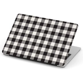 [متوافق مع الإصدار الأقدم MacBook Air 13 Inch (Model A1369 & A1466 - Year 2010-2017)] غطاء الحالة الصلب الكامل - Black Lumberjack منقوش