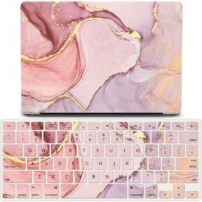 IVY Colored Marble Case for MacBook Air 15 with M2 (Models: A2941) Hard Shell Case with Keyboard Cover Set - E