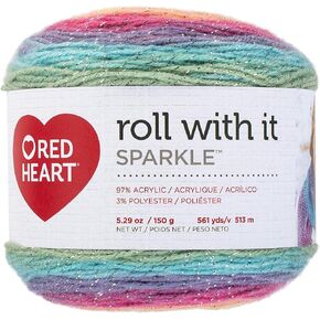 Red Heart Roll with It Parkle Yarn-Magic ، 1 Pack ، Multicolor
