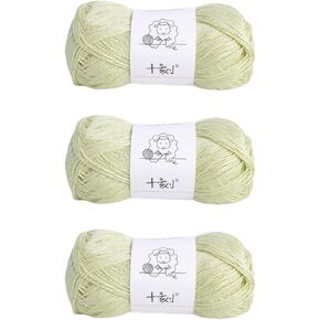 رايون رايون ليوسيل مزيج خيوط ، وزن أصابع Superfine (1) ، 150 جم/5.29 أوقية (3 خيوط ، 50 جم/230 سنة لكل حبلا)- 02 شاي حليب أبيض