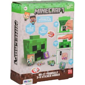 Paladone Wecool Minecraft Creeper DIY ثلاثية الأبعاد صانع للأطفال ، مجموعة حرفية مرخصة رسميًا للفتيات والفتيان الذين تتراوح أعمارهم بين 6 سنوات ، يصنع 50 ملصقًا مخصصًا ، وهدية إبداعية ممتعة ولعب