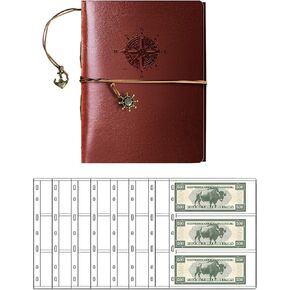 Coin Collection Book Holder for Collectors,428 Pockets Coin Collection Supplies & 12 Sleeves Paper Money Currency Album, Display Storage Case for All Coins, Currency Holder for Bills