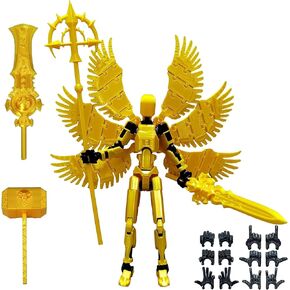 مجموعة أرقام الحركة T13 (الانتهاء من التجميع) ، Titan 13 Robot Movable Action Figure ، 3D Printed Dummy 13 Set ، Lucky 13 Set Doll Cull Comple Mechanical Doll (Silver)