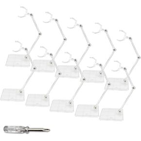 POMER Action Figure Stand, 5 Pcs Transparent Assembly Action Holder Base Display Model Support Stand Compatible with HG/RG Gundam 1/144 Toy with Screwdriver