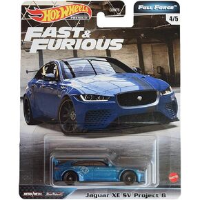 Mattel Hot Wheels Fast & Furious Full Force Jaguar XE SV Project 8 4/5, Blue