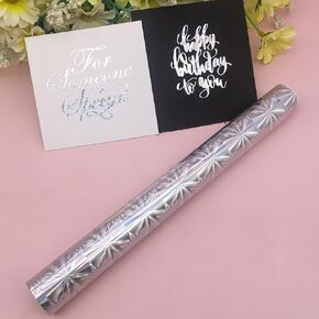 Metallic Hot Foil Roll, 5M(Length) X19.5CM(Width) Laser Toner Reactive Foil Roll,Use Laminator Laser Printer,Paper Holographic Heat Transfer Craft Foil For Handmade Craft Accessories-Pink
