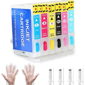 خراطيش حبر قابلة لإعادة تعبئة التسامي الفارغة ببديل لشريحة دائمة لـ T079 (T079120 T079220 T079320 T079420 T079520 T079620) لاستخدامها مع Artisan 1430 و Stylus Photo 1400 Printer 1400