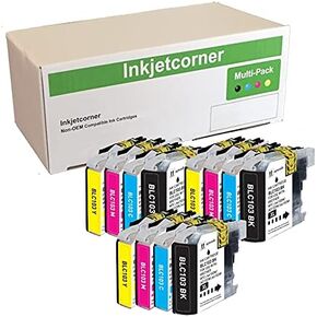 Inkjetcorner Compatible Ink Cartridges Replacement for LC103 BLC103 (3 Black 3 Cyan 3 Magenta 3 Yellow, 12-Pack)