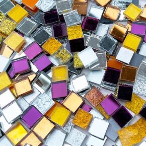 LITMIND 1.1LB Assorted Colors Irregular Crystal Glass Mosaic Tiles - Perfect for Art Crafts, Mosaic Making Projects, Home Decor, and More