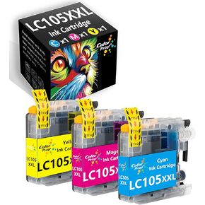 متوافق مع خرطوشة حبر LC105 متوافقة مع Brother LC105CL XXL LC105XXL LC105C LC105M LC105Y لـ MFC-J4310DW MFC-J4410DW MFC-J4510DW 4610DW J4710DW LASIR