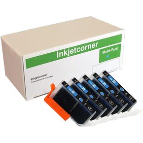 Inkjetcorner Compatible Ink Cartridge Replacement for CLI-221C CLI-221 for use with iP3600 iP4600 iP4700 MP560 MP620 MP640 MX860 MX870 (Cyan, 5-Pack)