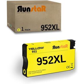 Run Star Resuctured 1 pack 952xl استبدال خرطوشة الحبر لـ HP 952XL 952 استخدام لـ HP OfficeJet Pro 7720 ، 7740 ، 8210 ، 8710 ، 8720 ، 8730 ، 8740 Series (1 أصفر)