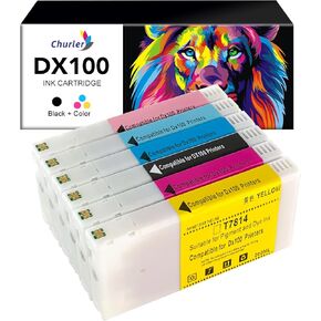 DX 100 حبر خرطوشة 200 مل إعادة تصنيع خرطوشة LNK لطابعة Fujifilm Frontier-S DX100 6pk (أسود ، سايان ، أرجواني ، أصفر ، وردي ، Skybule)