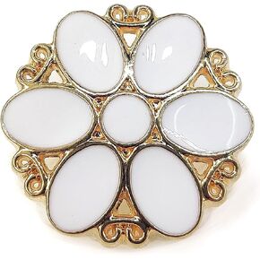 زهرة رويال فلاور جوفاء القاعدة المعدنية بتلات الأزرار خياطة أزرار شانك 20 pcs - 23mm ، 7/8 "