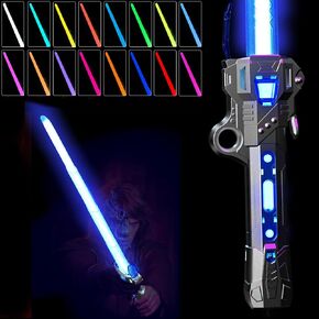 SABERS للضوء ، 16 لونا مصابيح الأضواء القابلة لإعادة الشحن مع كابل شحن الصوت FX Sound & USB C ، سيوف الضوء القابلة للسحب