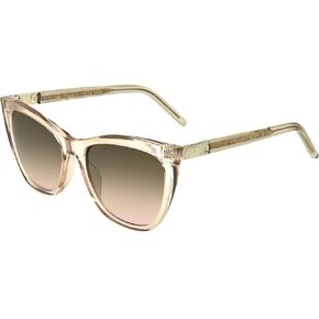 Sofia Vergara x Foster Grant Women's Sofia Sunglasses Cat Eye, Crystal Clear and Black, 55 mm