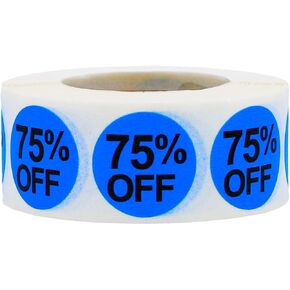 75% Percent Off Stickers for Retail 0.75 Inch 500 Adhesive Labels
