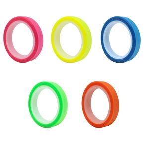 Yueton 5 Roll Highlighter Tape شفاف علامة ملصق القراءة ورقة القراءة ورقة الفلورسنت النيون شريط الطويل الطويل علامة الشريط الشفاف الشفاف الشفاف الشريط تسليط الضوء على الإمداد المكتبي