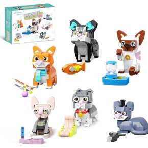 6pack Party Favors Mini Dogs Building- Compatible with Lego Set for Boys 8-14, Adorable Animals Building Sets, Party Favors Birthday Gift for Kids 8-12 (754PCS)
