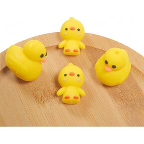البط 3D الأصفر من المطاط ، و 20 قطعة من الخرز السيليكون للبط للأقلام ، والخرز القابل للخرز من المطاط القابل للخرز السيليكون لمجوهرات مفتاح صنع سوار قلادة مصنوعة يدويًا