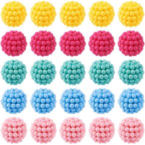 Fashewelry 200pcs فو جولة اللؤلؤ الجمع حبات الفواصل 10 ملم بيج صغير بريق لؤلؤة التوت حبات فضفاضة مع ثقب 1 مم لصنع المجوهرات صناعة الزخرفة