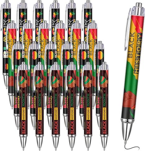 Geyoga 24 PCS Juneteenth Pen Bulk Black Freedom Day Ink Point Retractable Poins for Office Higd in Kuwait
