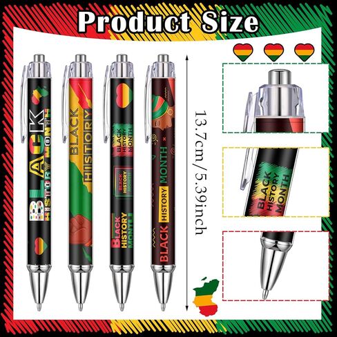 Geyoga 24 PCS Juneteenth Pen Bulk Black Freedom Day Ink Point Retractable Poins for Office Higd in Kuwait