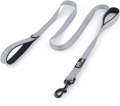 Double Handle Dog Leash, 6ft, Padded, Heavy Duty, Reflective, Red, 2 Handle Leads in Kuwait