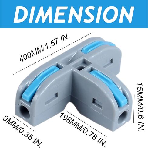 3 Way T-Shaped Lever Nut Wire Connectors Nuts Terminal Connectors Compact Splice Wire Conductor Connectors for Wiring AWG 28-12 (Orange - 30pcs) in Kuwait