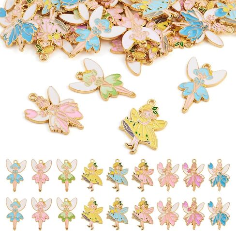Beadthoven Enamel Charms for Jewelry Making, Light Gold Plating Alloy Assorted Enamel Pendants Charms for Necklace Bracelet Earrings DIY Supplies in Saudi Arabia