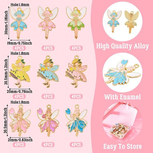 Beadthoven Enamel Charms for Jewelry Making, Light Gold Plating Alloy Assorted Enamel Pendants Charms for Necklace Bracelet Earrings DIY Supplies in Saudi Arabia