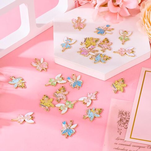 Beadthoven Enamel Charms for Jewelry Making, Light Gold Plating Alloy Assorted Enamel Pendants Charms for Necklace Bracelet Earrings DIY Supplies in Saudi Arabia