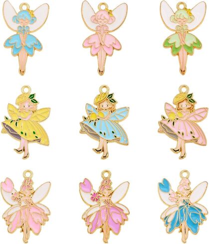 Beadthoven Enamel Charms for Jewelry Making, Light Gold Plating Alloy Assorted Enamel Pendants Charms for Necklace Bracelet Earrings DIY Supplies in Saudi Arabia
