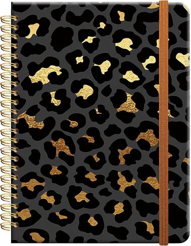 Ruled Spiral Writing Notebook,A5 Hardcover Lined College Journal for Women Lady Girl,Fashion Strong Twin-Wire Binding with Premium Paper,8.4" X 6",Perfect for School,Office,Home Gifts(Cute Cowhide in Kuwait
