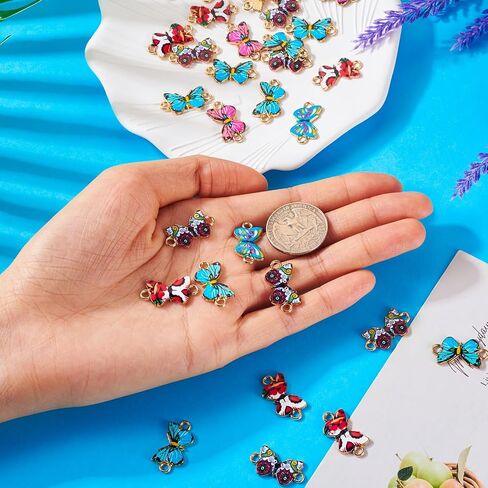 Beadthoven Enamel Charms for Jewelry Making, Light Gold Plating Alloy Assorted Enamel Pendants Charms for Necklace Bracelet Earrings DIY Supplies in Saudi Arabia